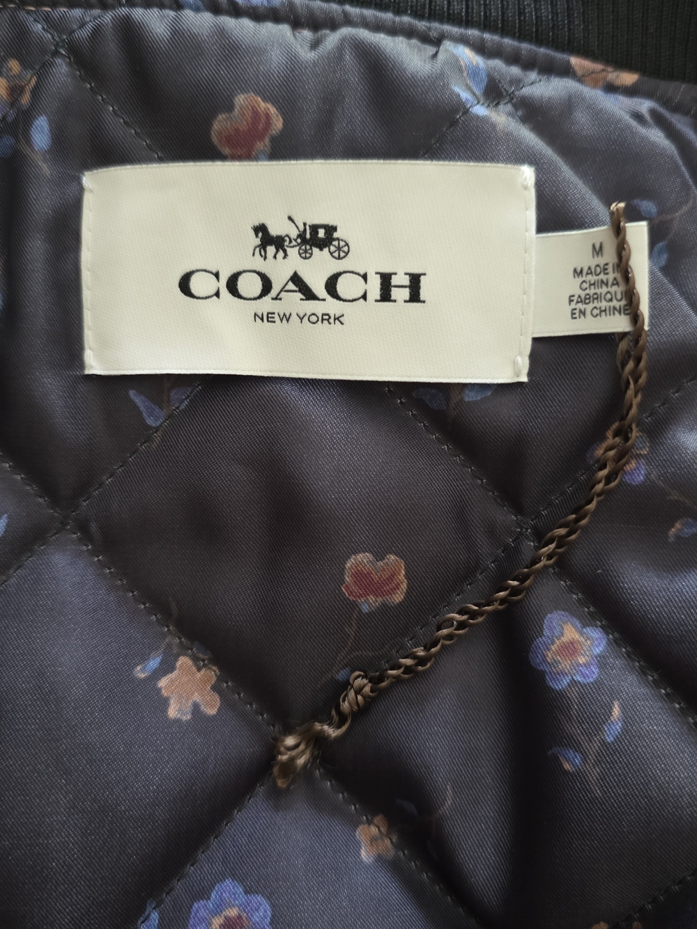 Coach Pink Floral Varsity Bomber Jacket + Matching Wristlet Bundle Medium - Picture 8 of 16
